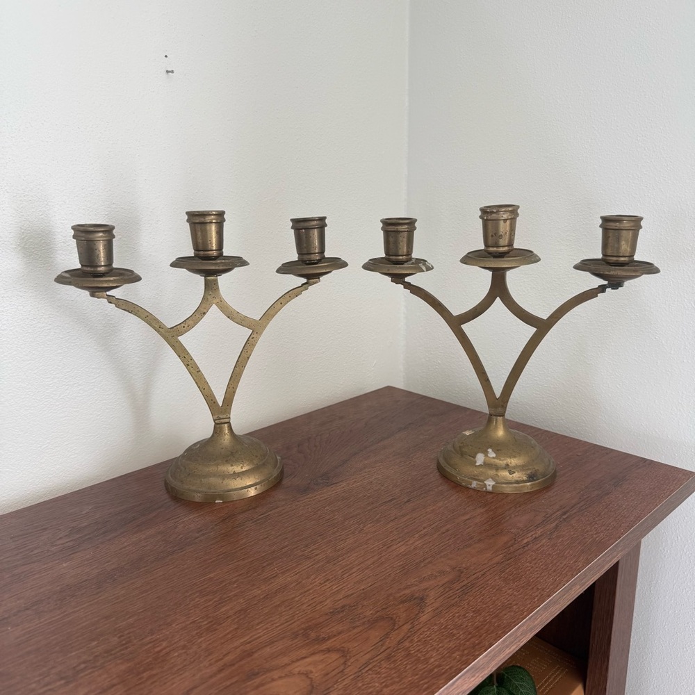 Brass Candelabras Set of 2